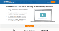 Desktop Screenshot of maximizemysocialsecurity.com