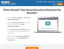 Tablet Screenshot of maximizemysocialsecurity.com